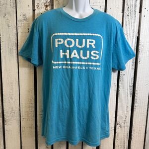 Pour Haus‎ New Braunfels Texas T-Shirt Mens XL Blue Graphic Tee Next Level